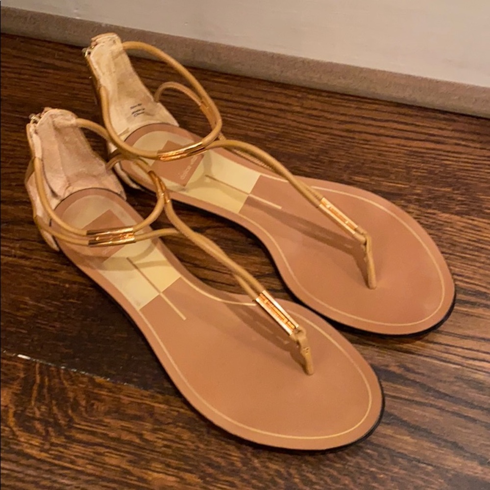 Tan and Gold Dolce Vita Sandals